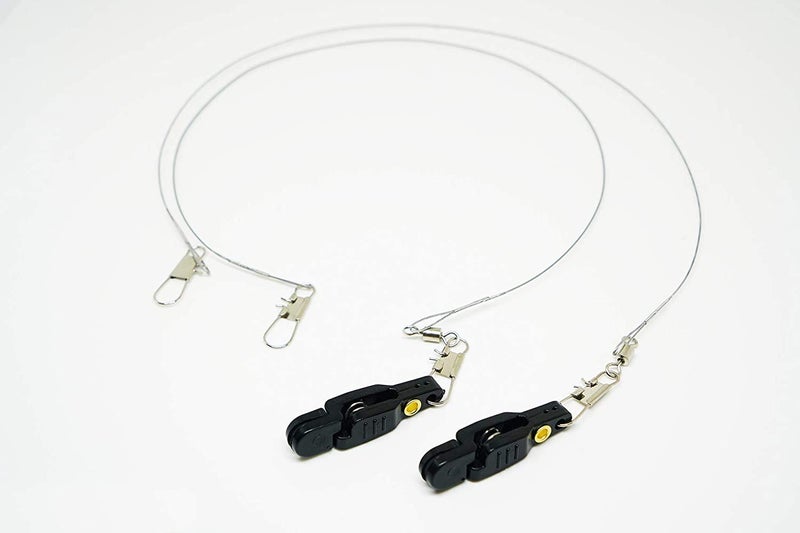Bimini Lures Downrigger Fishing Quick Release Clip with Steel Fishing Line B Shape Pin! (Black - 2 Clips) - Image 1